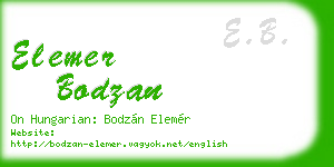 elemer bodzan business card